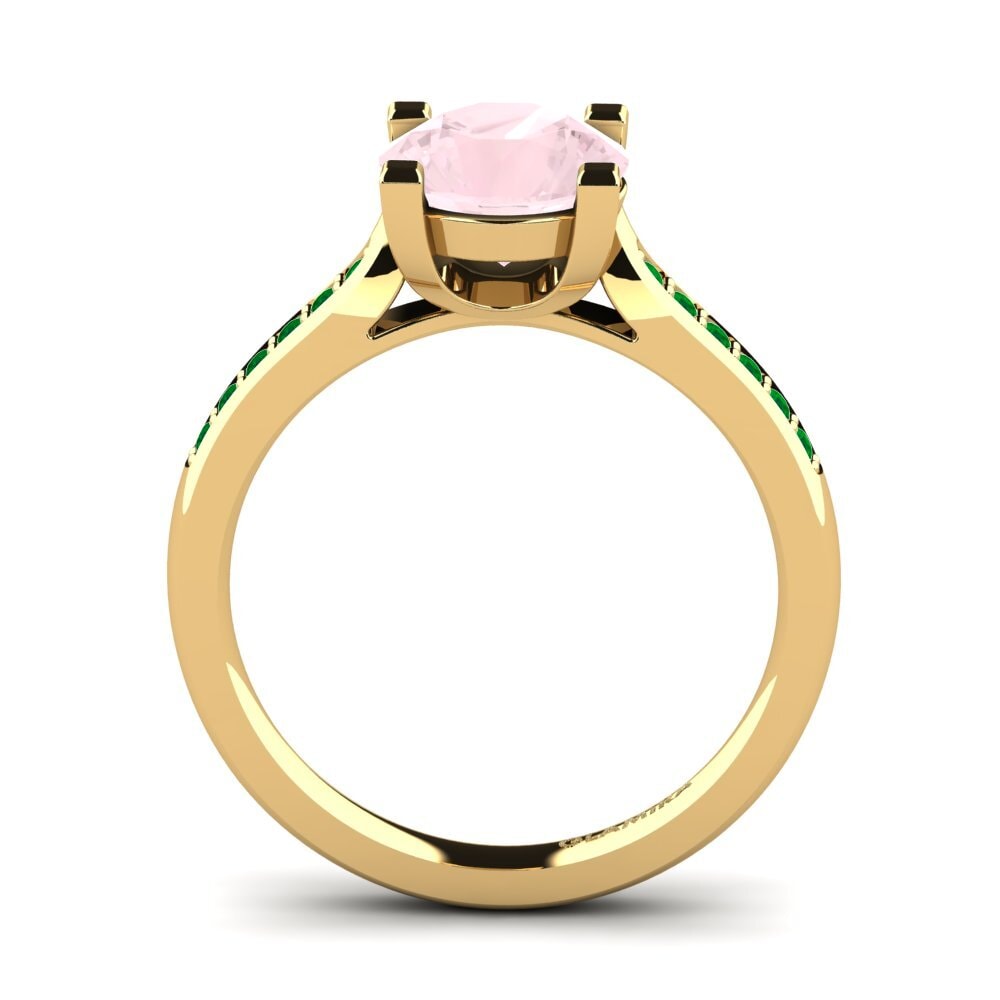 14ct Yellow Gold Rose Quartz Engagement Ring Alina 2.0 crt