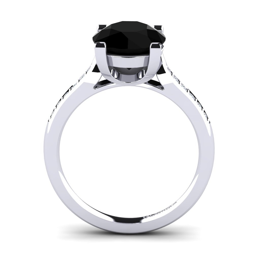 Zafiro negro Anillo de compromiso Alina 3.0crt