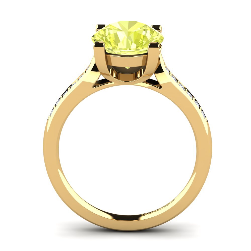 14ct Yellow Gold Lemon Quartz Engagement Ring Alina 3.0 crt