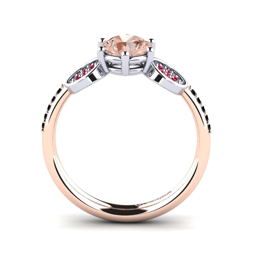 14ct Rose / White Gold Morganite Engagement Ring Alinga