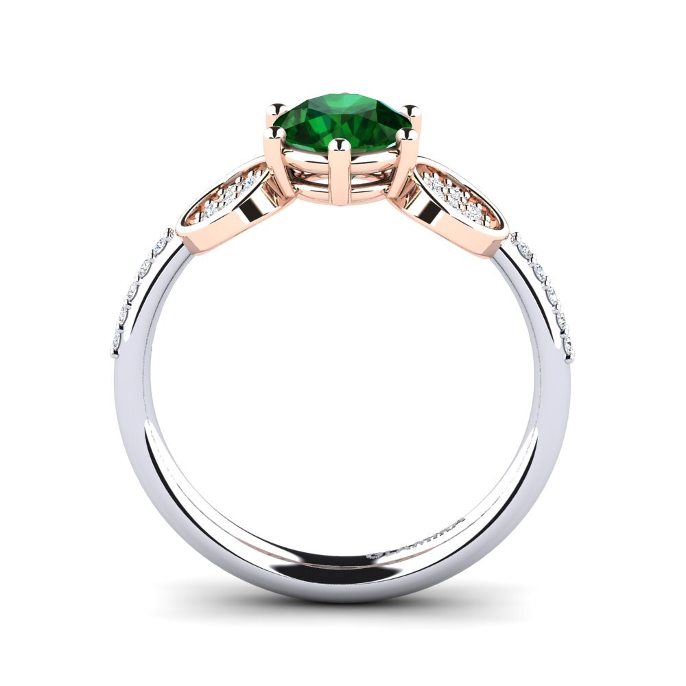 14ct White & Rose Gold Tsavorite Engagement Ring Alinga