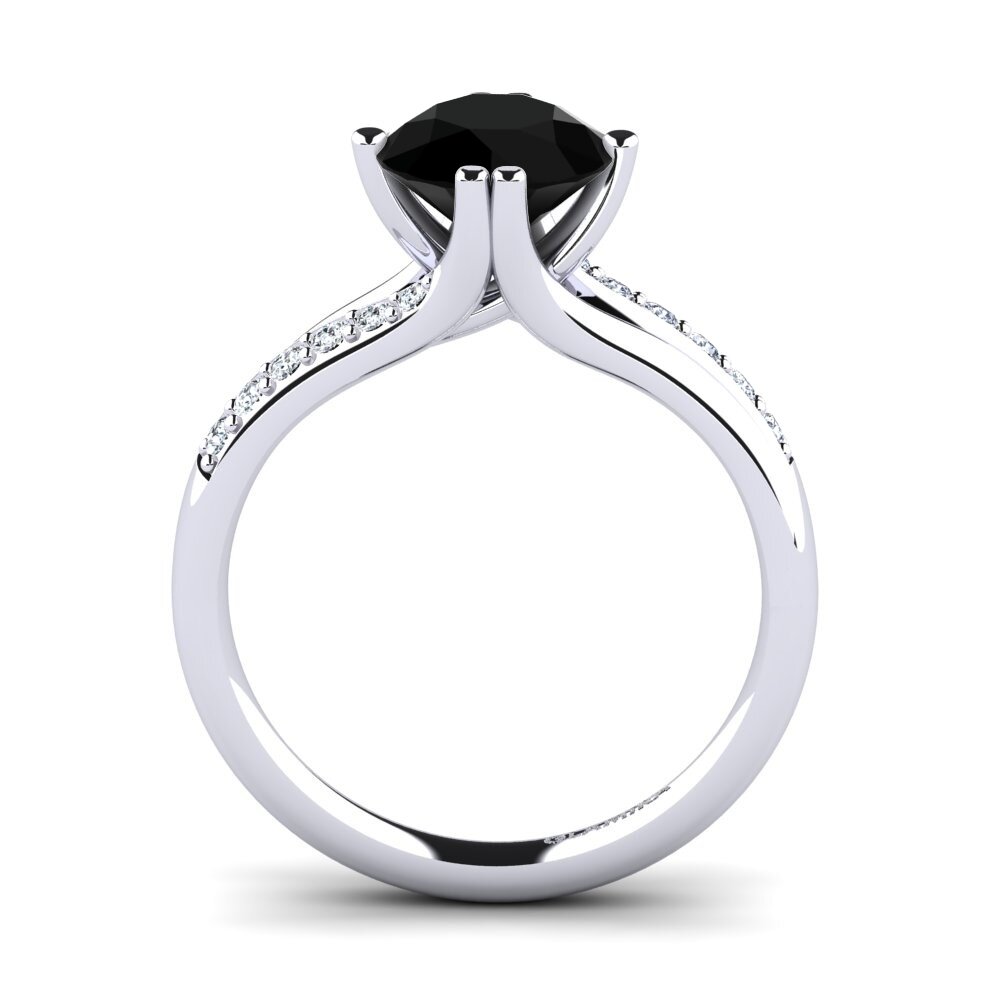 Zafiro negro Anillo de compromiso Alisha 2.0crt