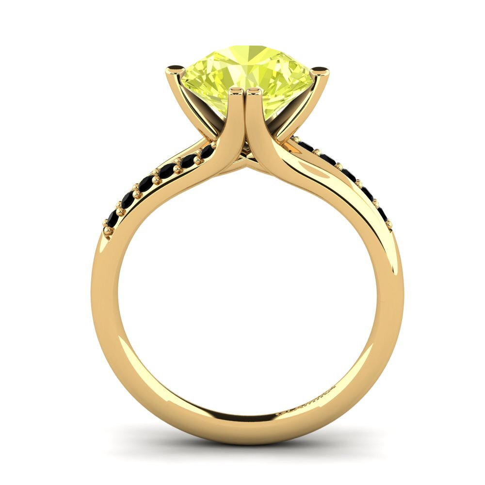 14ct Yellow Gold Lemon Quartz Engagement Ring Alisha 3.0 crt