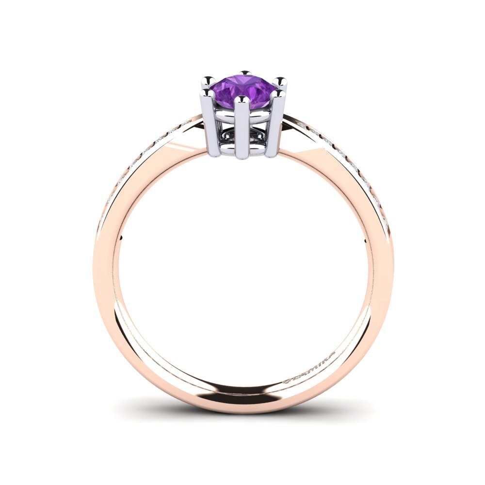 14ct Rose / White Gold Amethyst Engagement Ring Alita