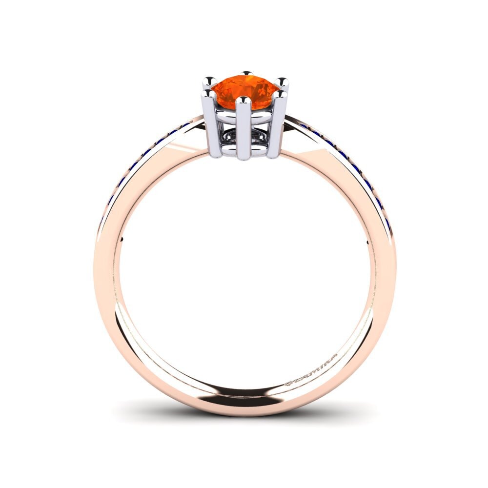 14ct Rose / White Gold Fire-Opal Engagement Ring Alita