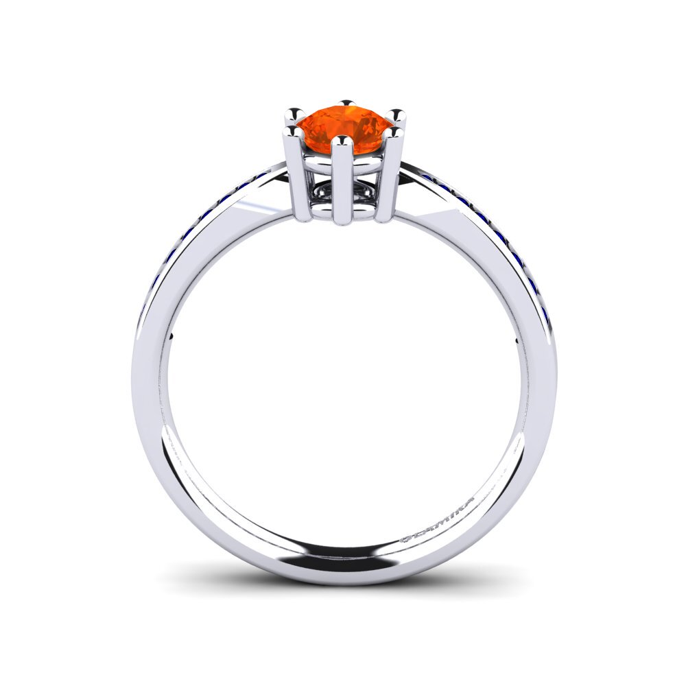18ct White Gold Fire-Opal Engagement Ring Alita