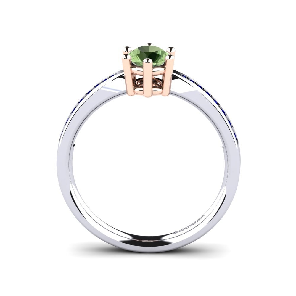 14ct White / Rose Gold Green Sapphire Engagement Ring Alita