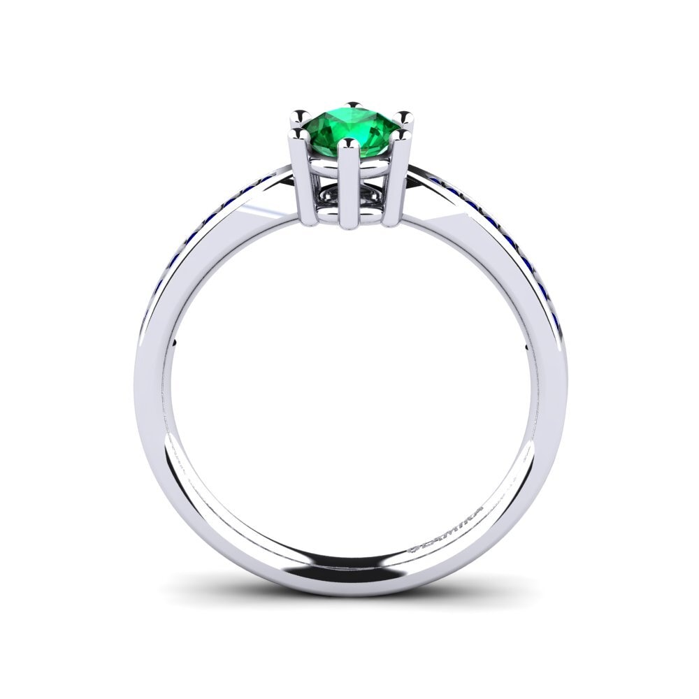 White Silver Engagement Ring Alita