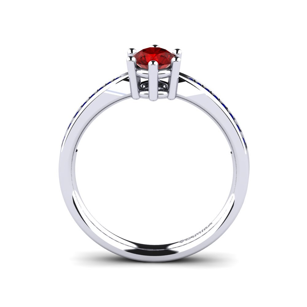 18ct White Gold Ruby (Lab Created) Engagement Ring Alita