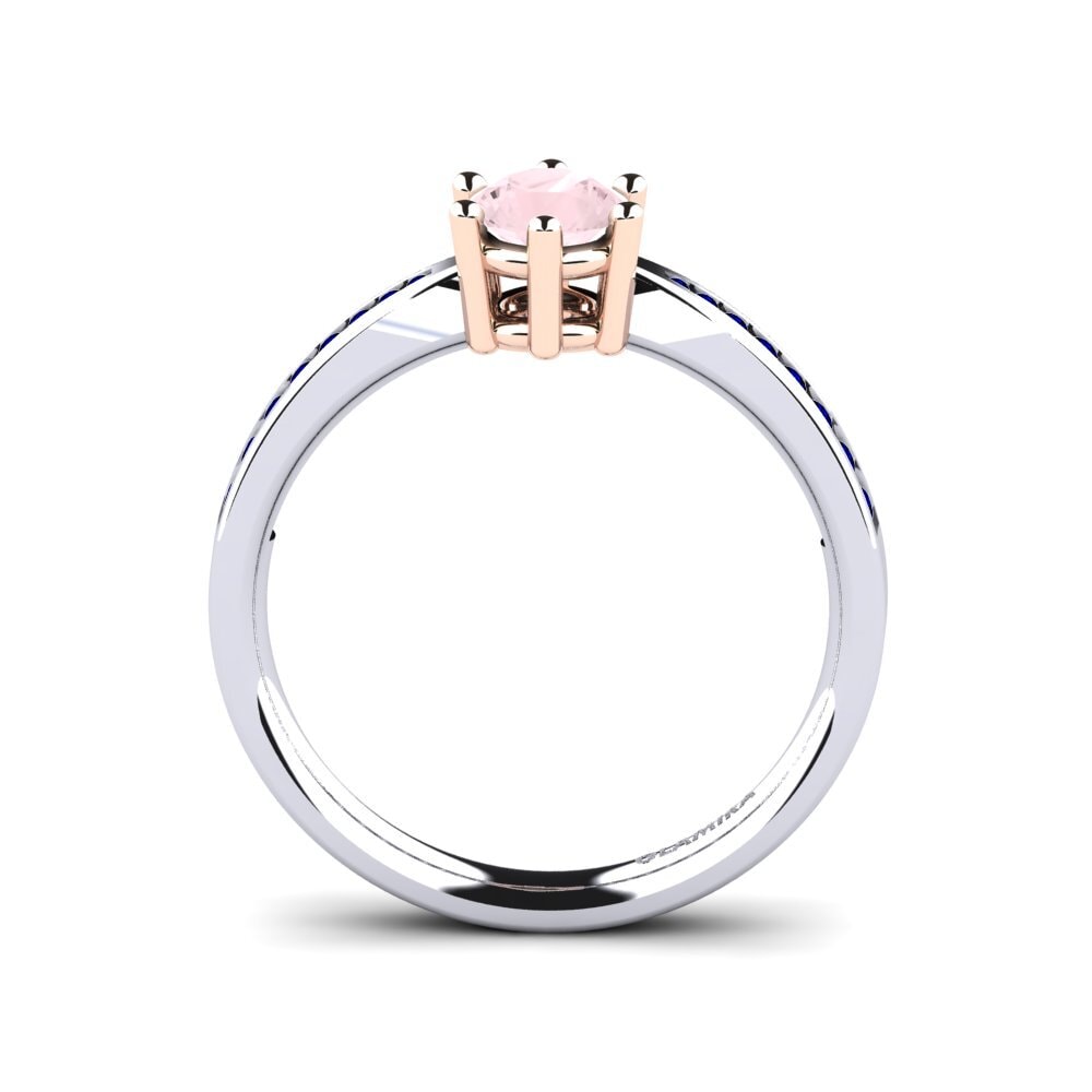 14ct White / Rose Gold Rose Quartz Engagement Ring Alita
