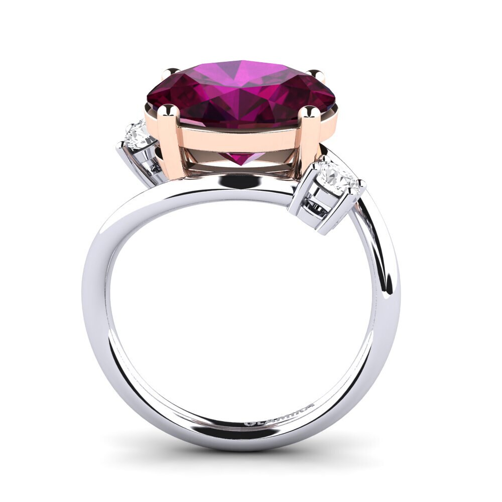 18k Oro Blanco / Rosa Anillo Alkida