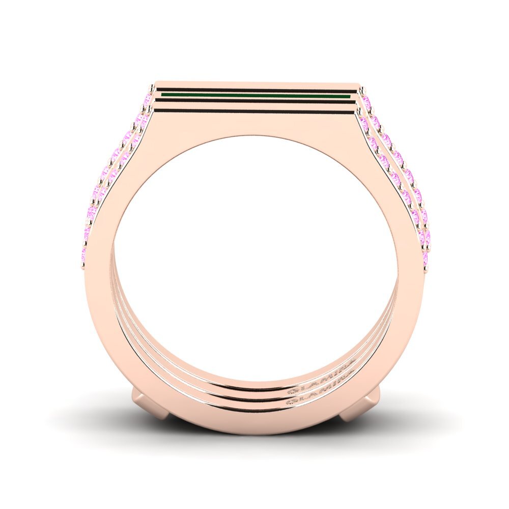 Rosa Saphir Ring Allapste SET