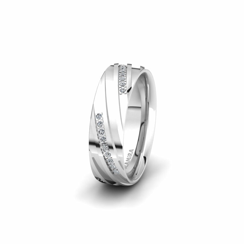 Exclusive Women’s Wedding Rings Women's Alluring Meeting 6mm 585 White Gold Zirconia