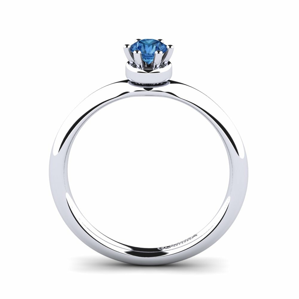 Donker Blauwe Zirkoon Verlovingsring Almira