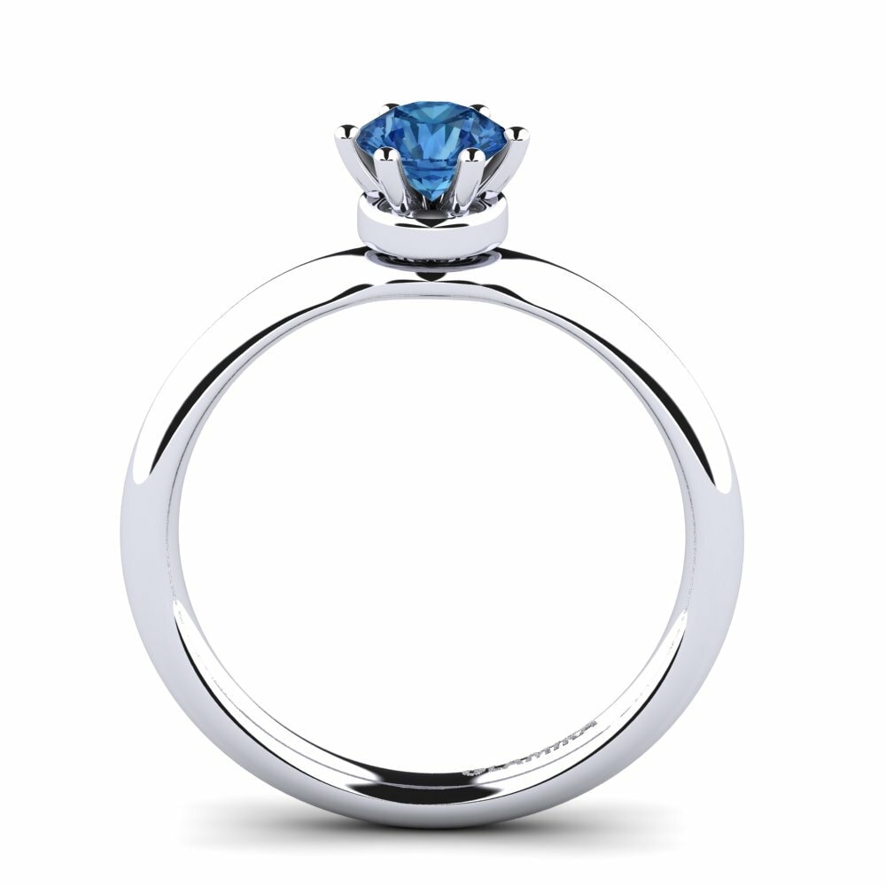 Donker Blauwe Zirkoon Verlovingsring Almira 0.5 crt