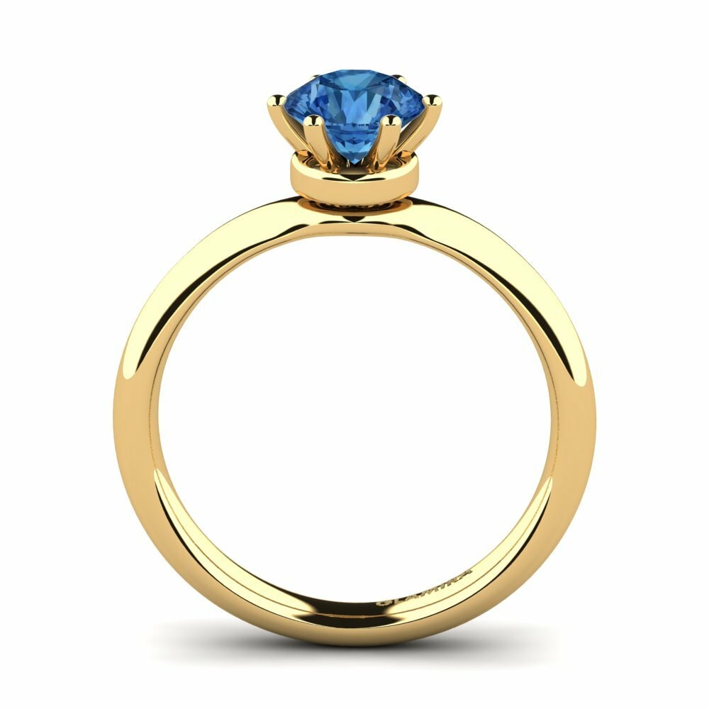 Donker Blauwe Zirkoon Verlovingsring Almira 0.8 crt