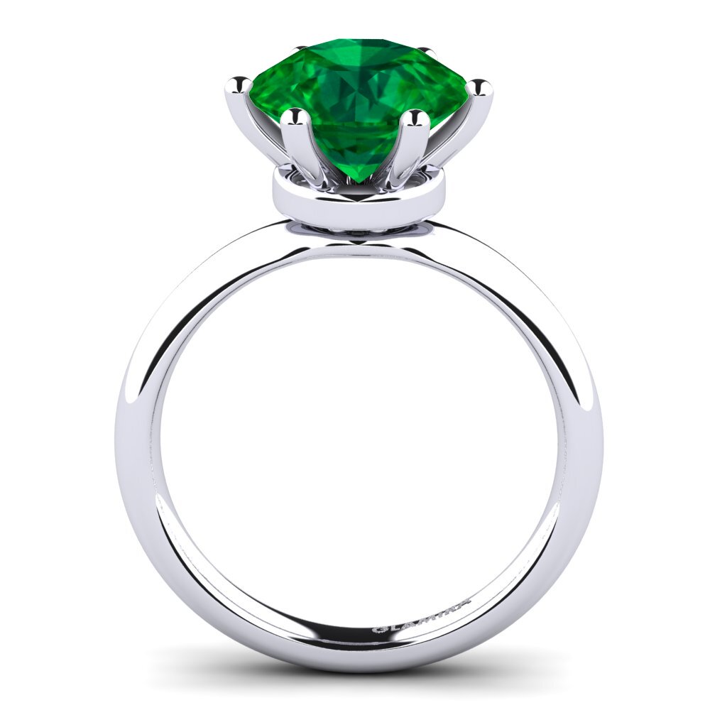 Esmeralda (creada en laboratorio) Anillo de compromiso Almira 3.0 crt