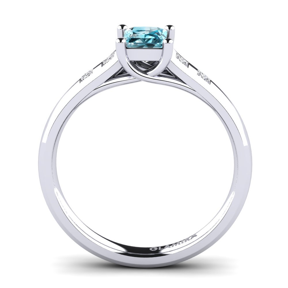Blue Zircon Engagement Ring Alondra