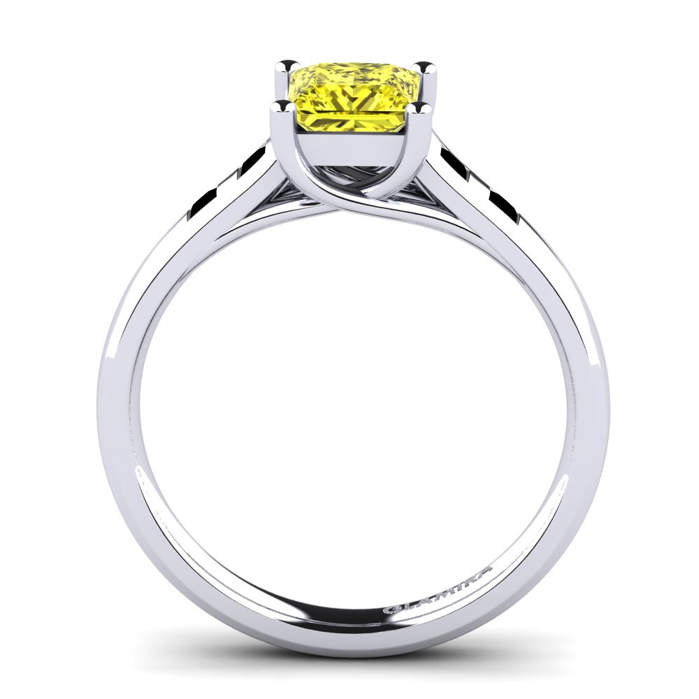 Princess Yellow Diamond Engagement Ring Alondra 0.93 crt