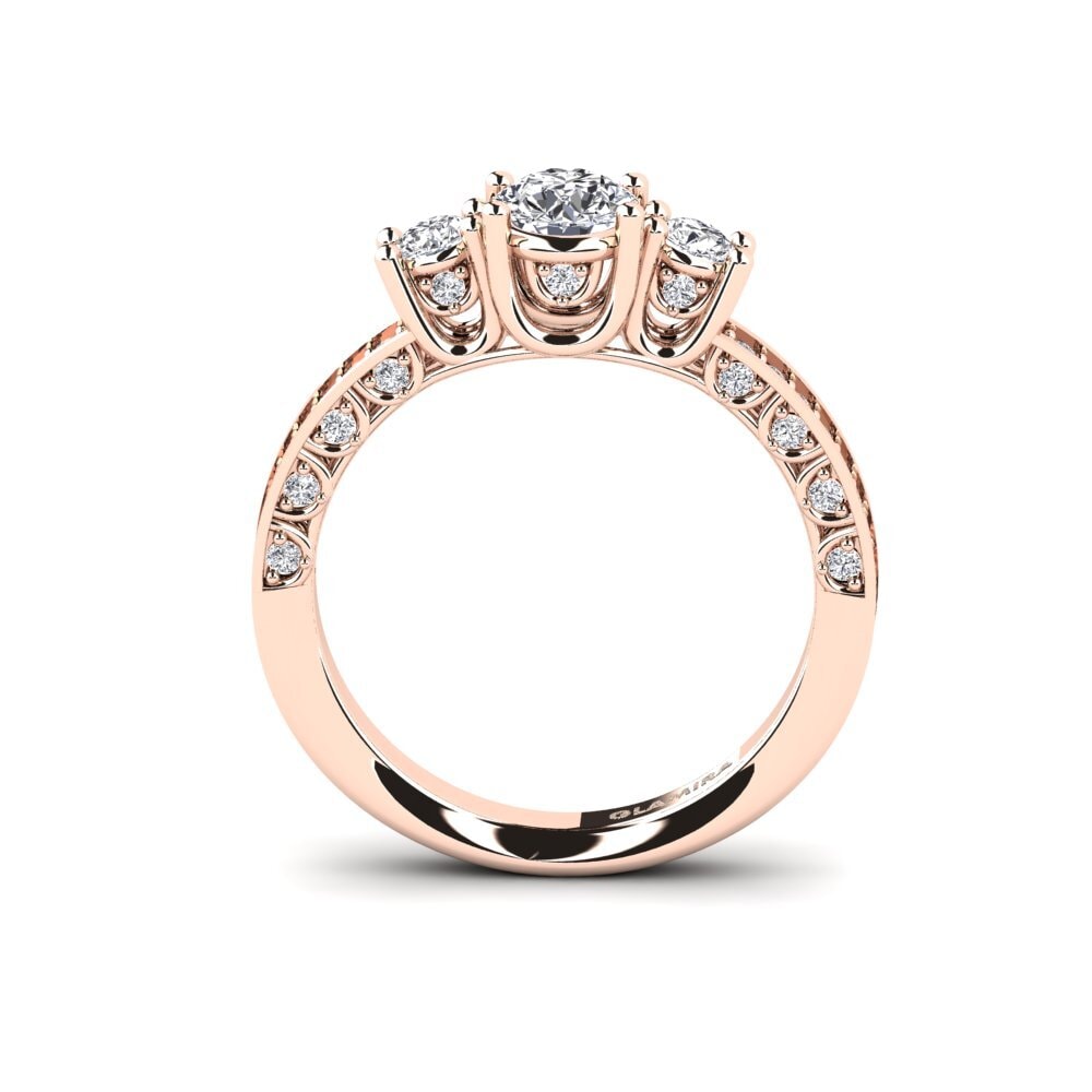 14k Oro Rosa Anillo de compromiso Alsatia