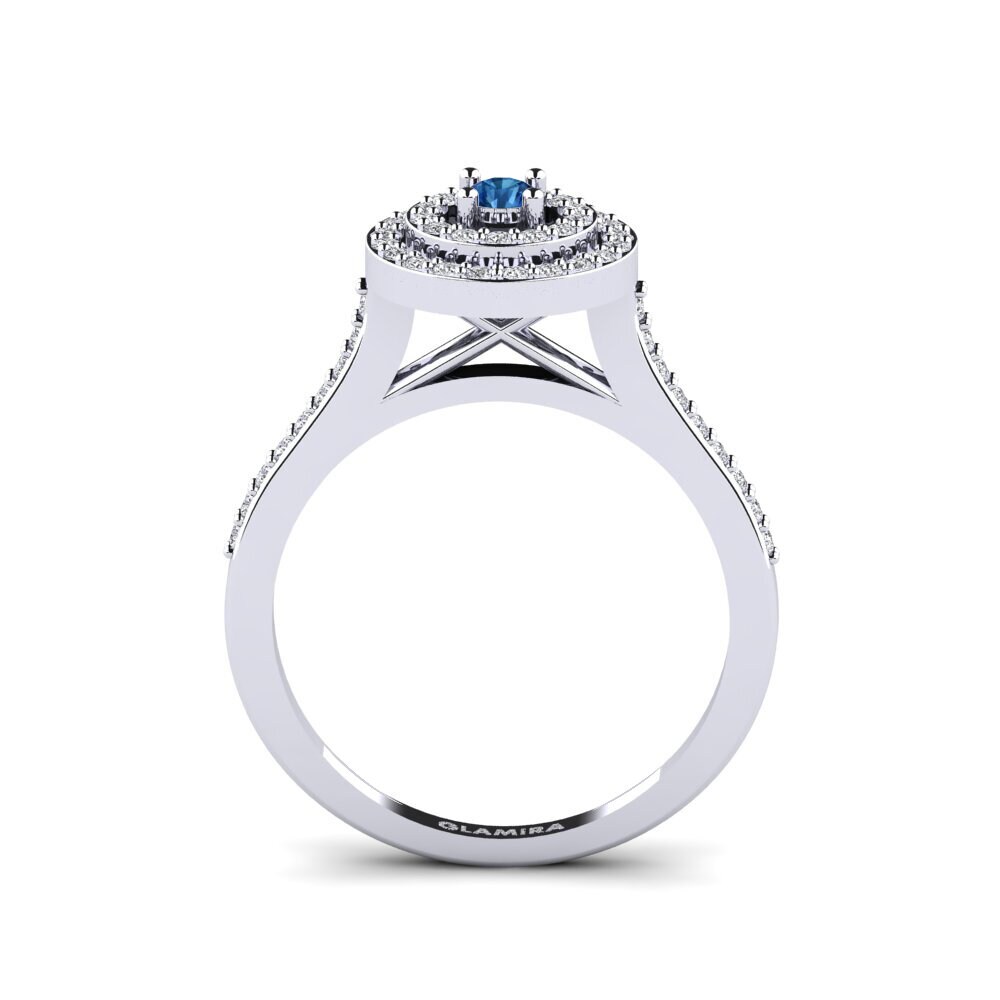 Dark Blue Zirconia Engagement Ring Alsodux