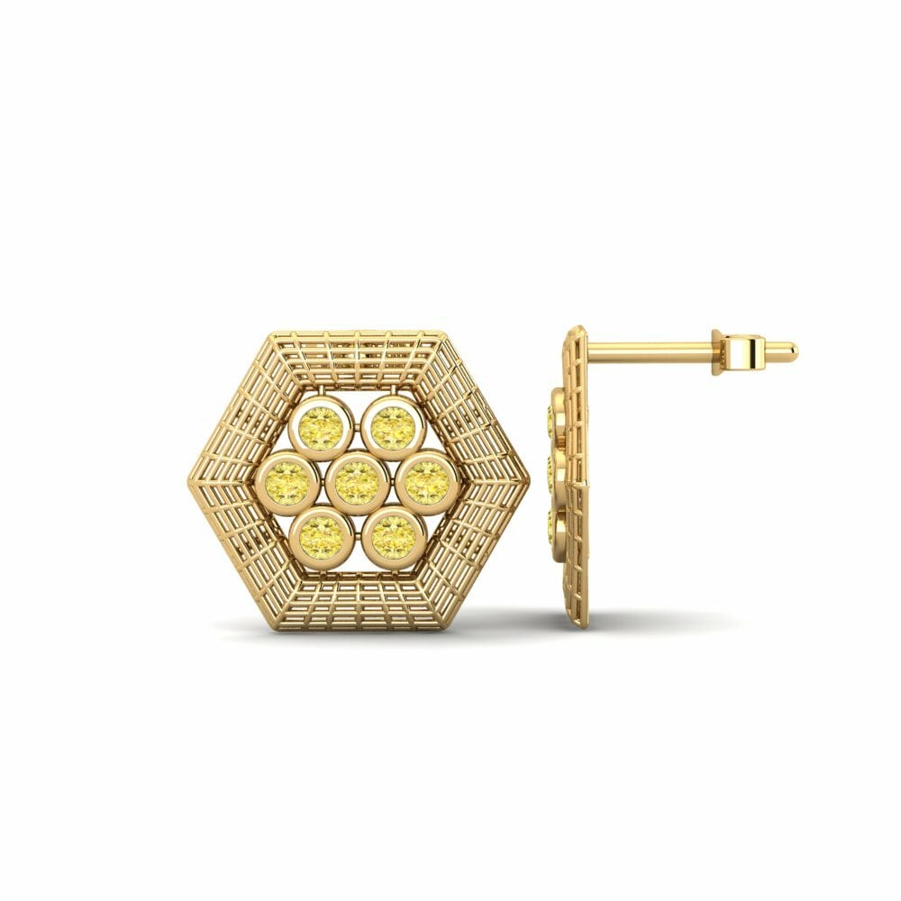 Saphir Jaune Boucle d'oreille femme Altha
