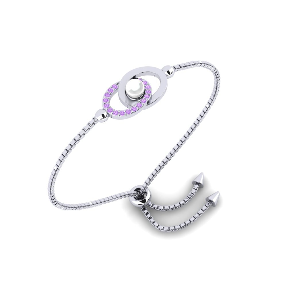 950 Platinum Amethyst Women's Bracelet Alus