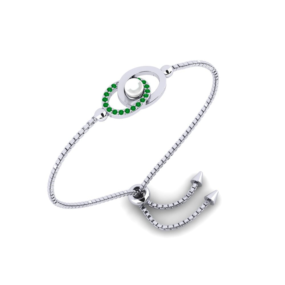 950 Platinum Emerald Women's Bracelet Alus