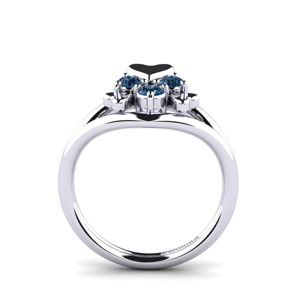950 Palladium Blue Diamond Ring Alvetta