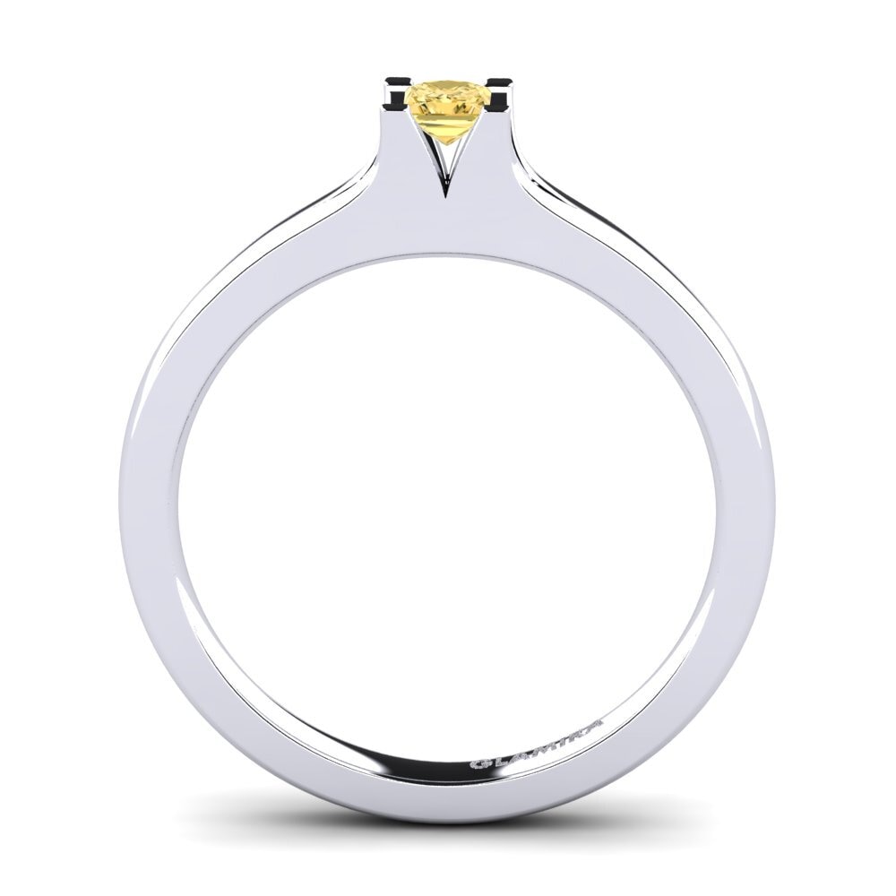 Diamante Amarillo Anillo de compromiso Alvina 0.12crt