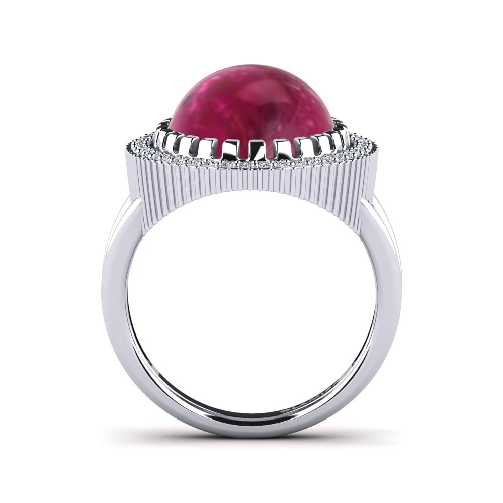950 Platinum Cabochon Ruby Ring Alzbeta