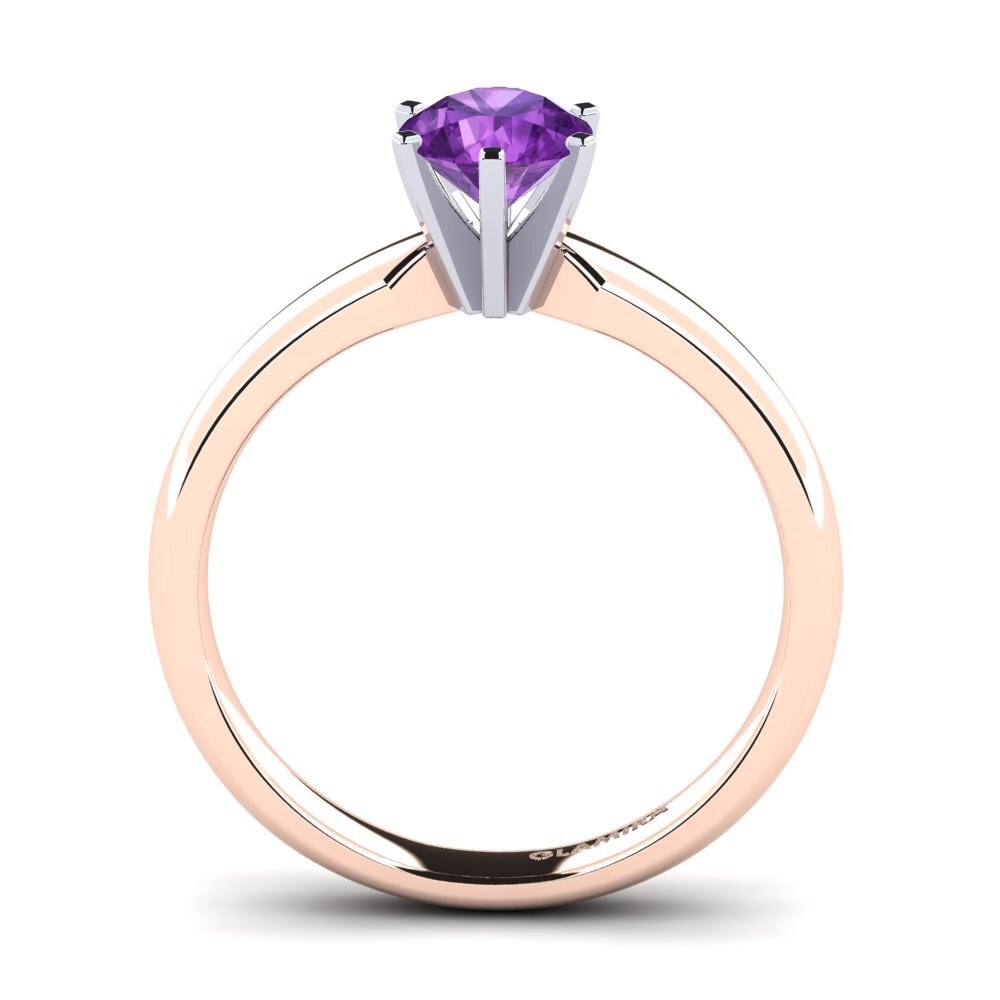14ct Rose / White Gold Amethyst Engagement Ring Amanda