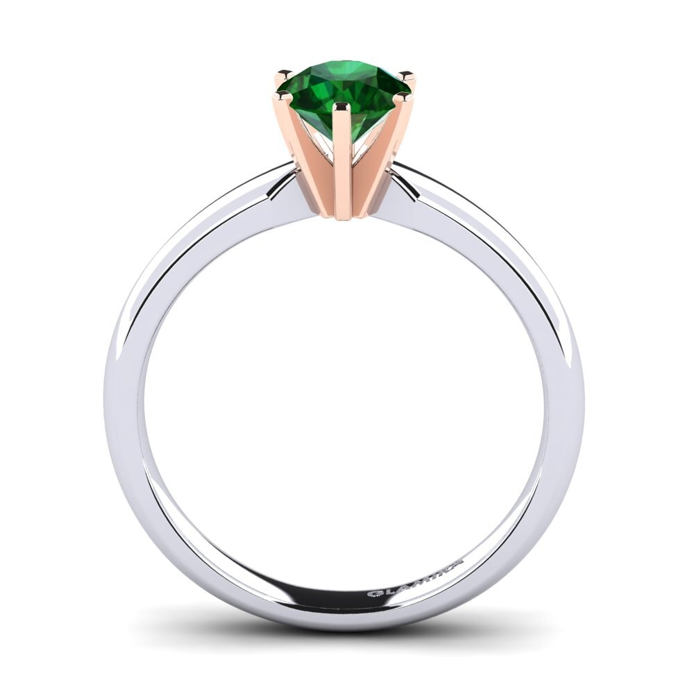14ct White & Rose Gold Tsavorite Engagement Ring Amanda