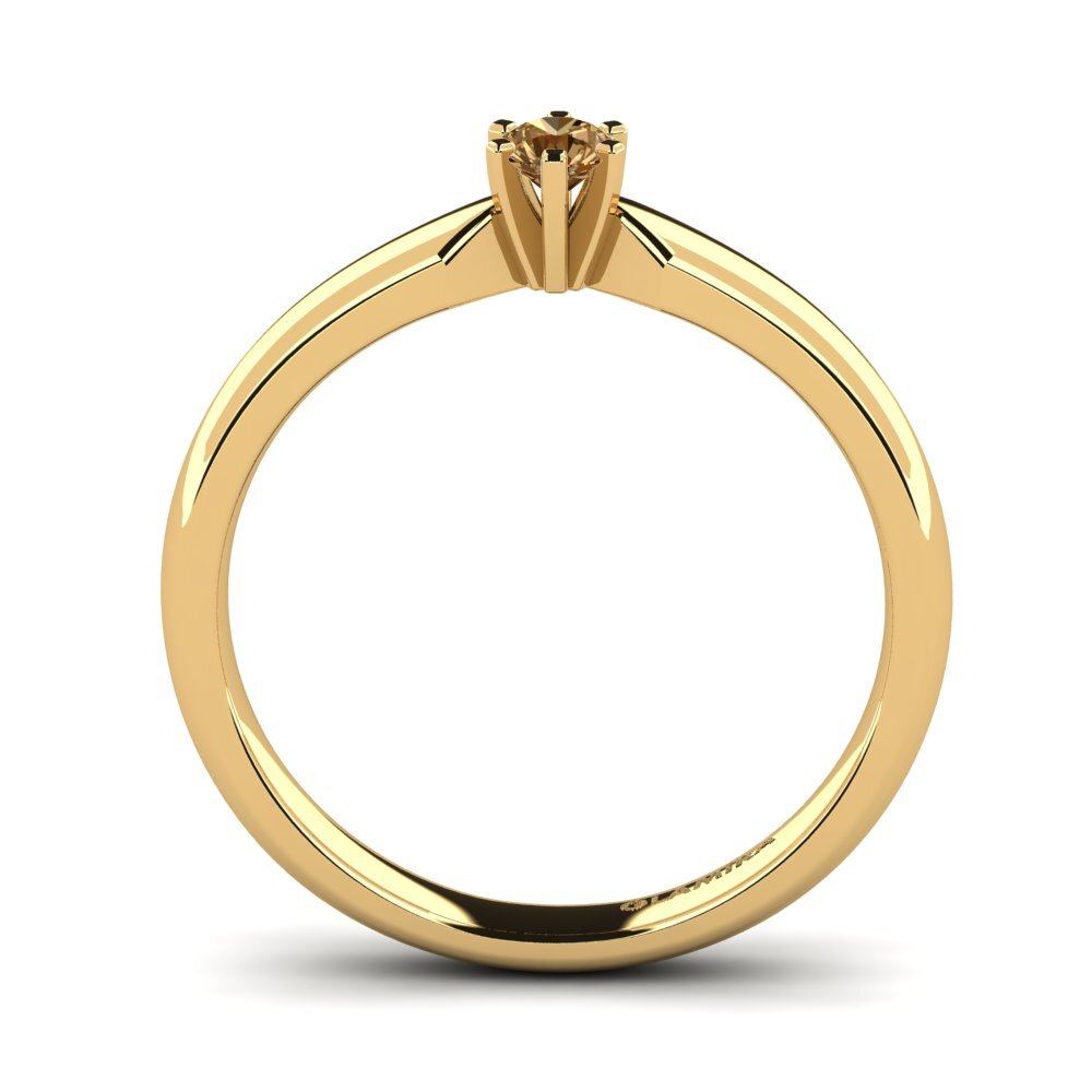 14ct Yellow Gold Brown Diamond Engagement Ring Amanda 0.16 crt
