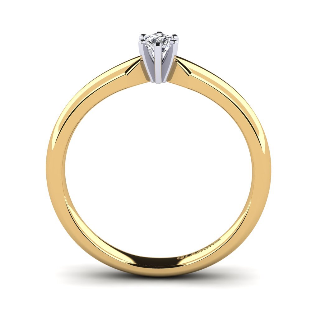 14k Oro Amarillo & Blanco Anillo de compromiso Amanda 0.16crt
