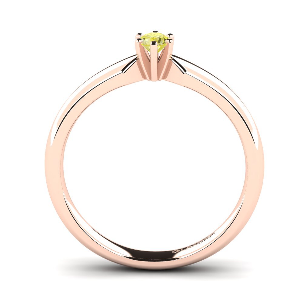Diamante Amarillo Anillo de compromiso Amanda 0.16crt