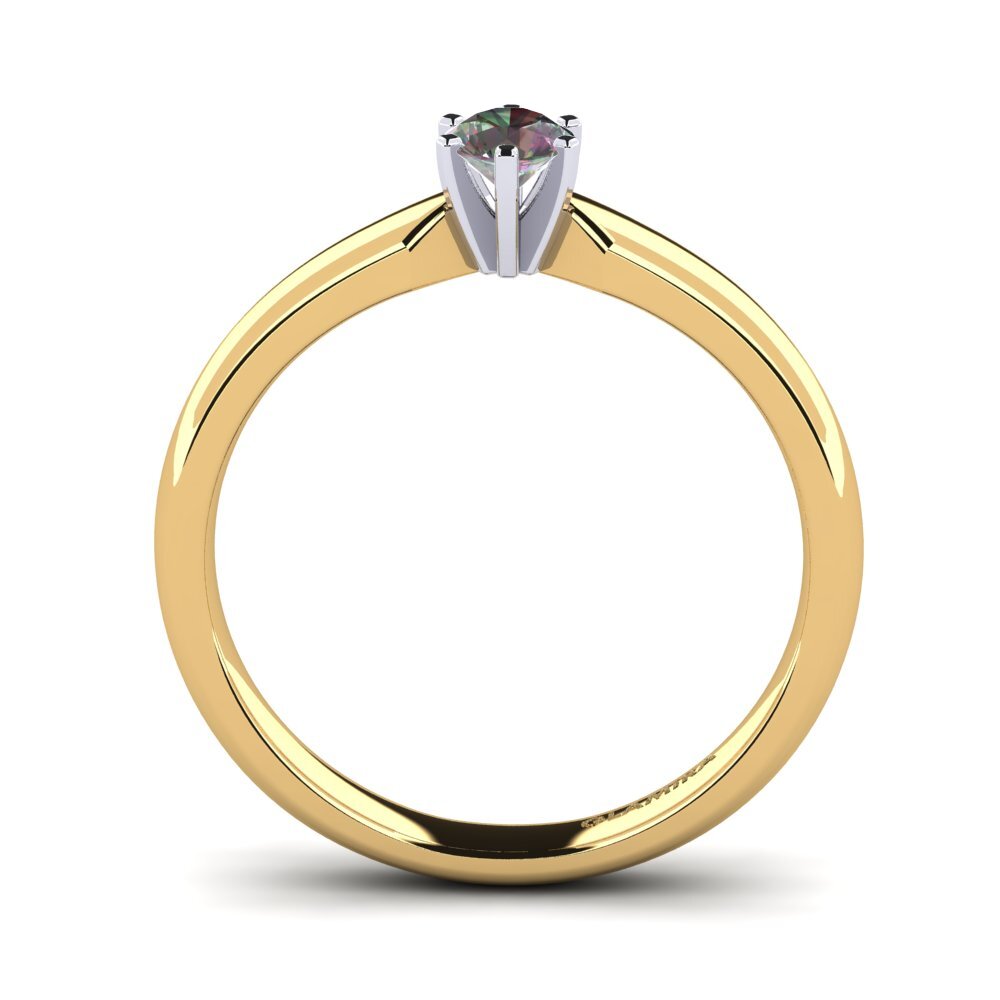 750 Gelb & Weißgold Mystic Topas Verlobungsring Amanda 0.25crt