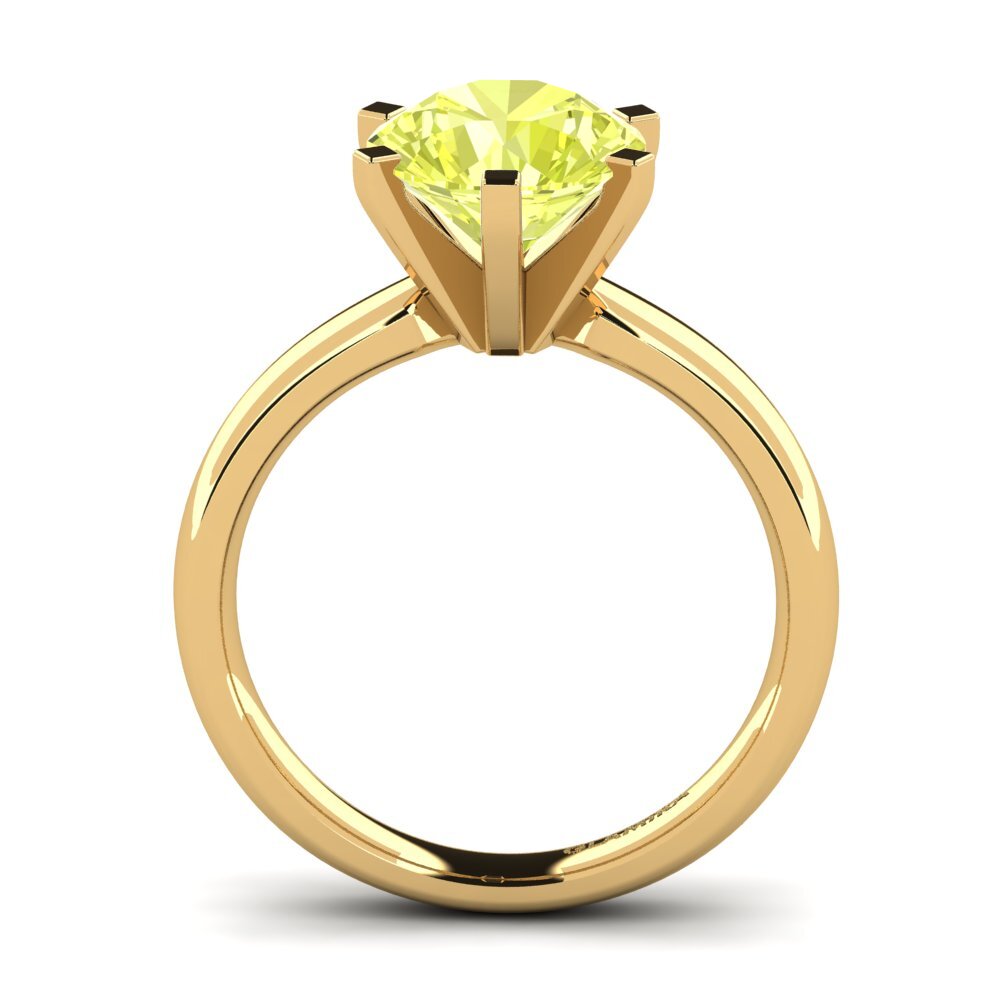 14ct Yellow Gold Lemon Quartz Engagement Ring Amanda 3.0 crt