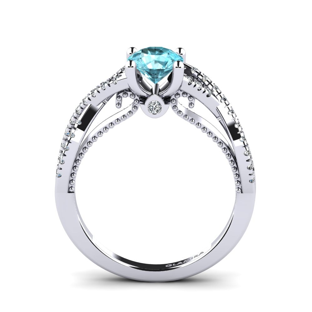 Blue Zircon Engagement Ring Amaranta