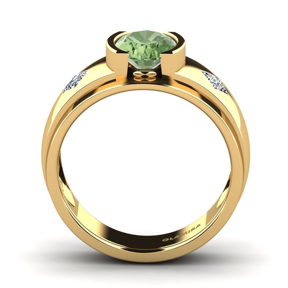 Bague Homme En Argent 925 Avec Saphir Jaune Naturel 3.40 Carats - Taille 7 - Faite Main