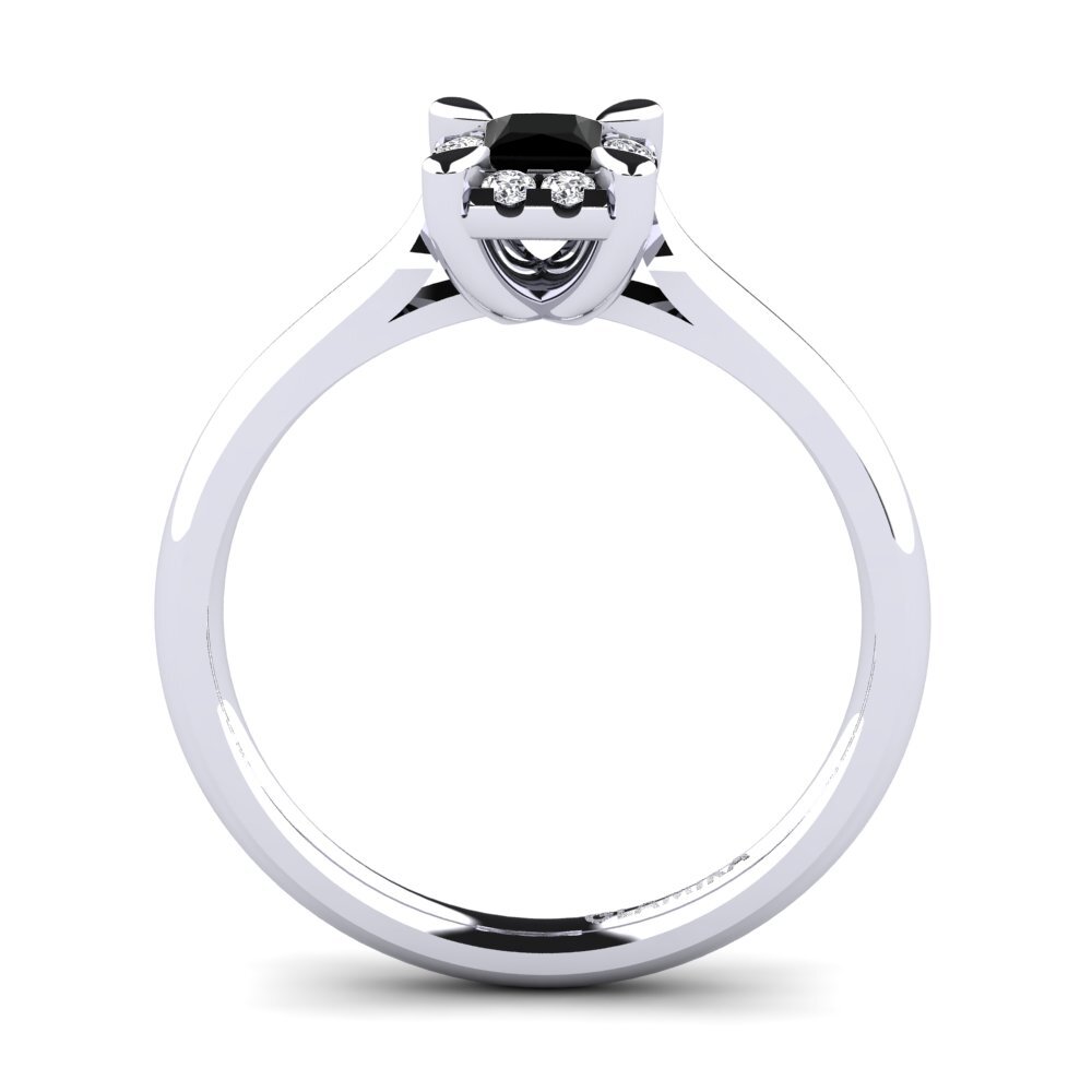 Black Onyx Engagement Ring Amay 0.2 crt