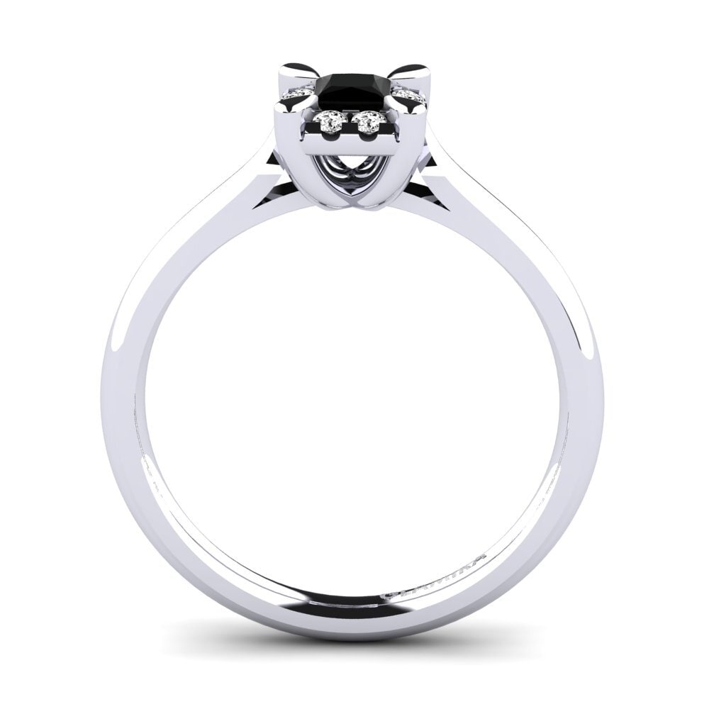 Black Onyx Engagement Ring Amay 0.2 crt