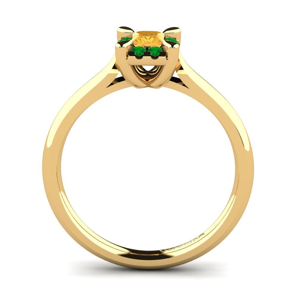 14ct Yellow Gold Citrine Engagement Ring Amay 0.2 crt
