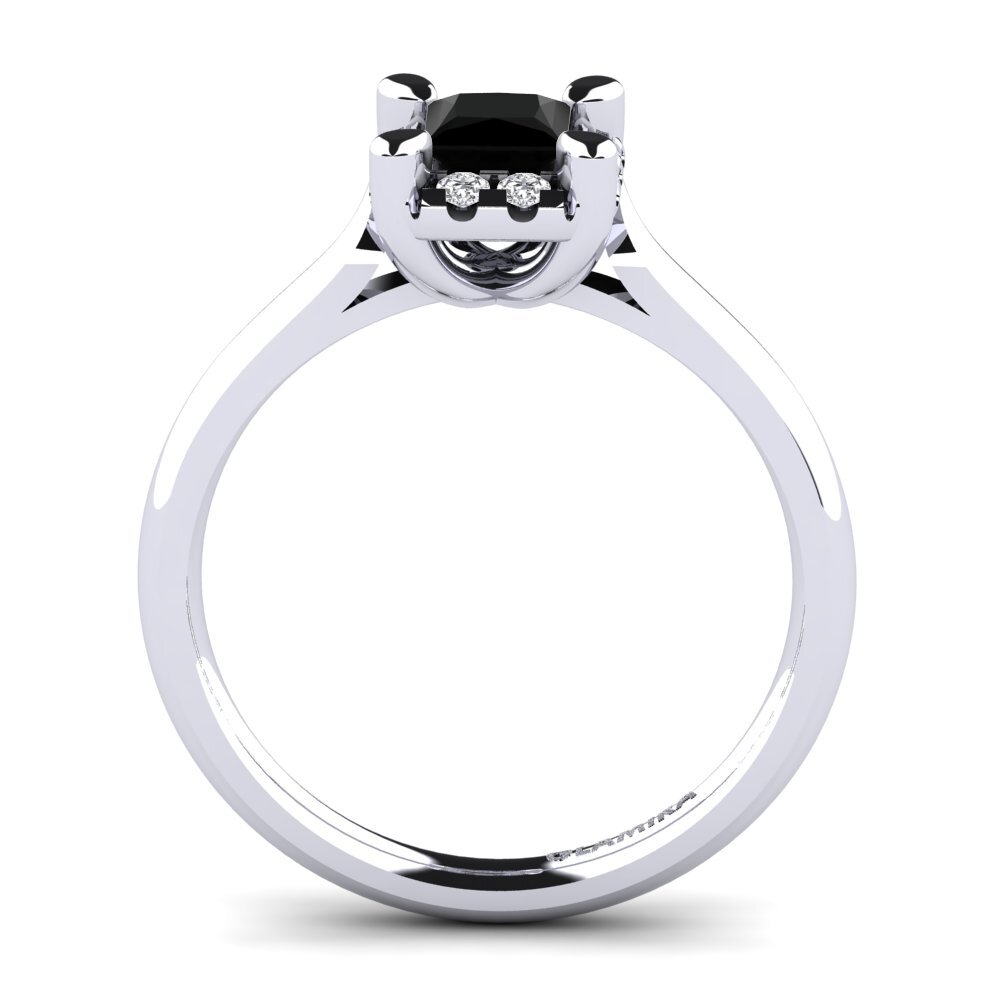 Black Onyx Engagement Ring Amay