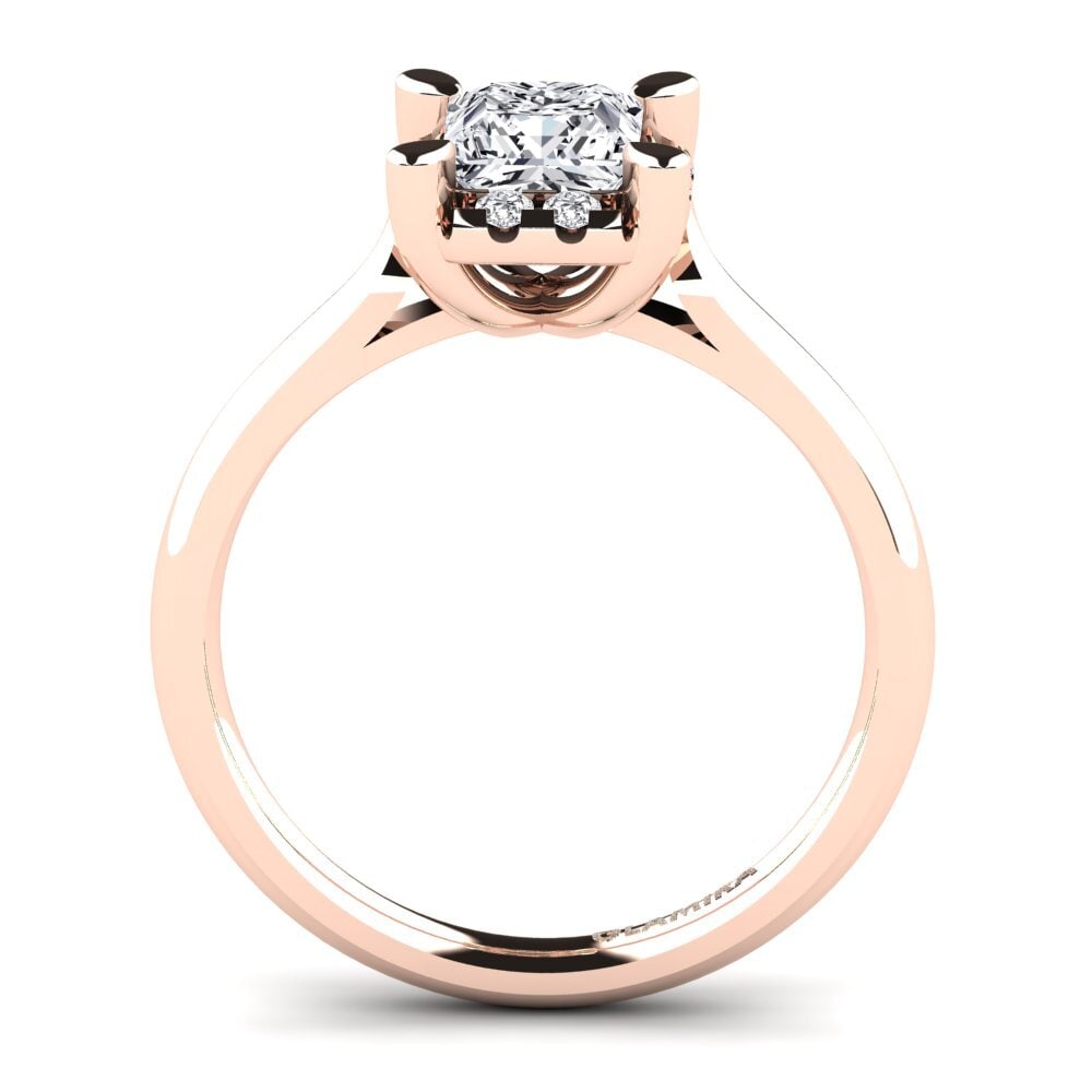 Rotgold 750 Prinzess Verlobungsringe Amay 0.93 crt