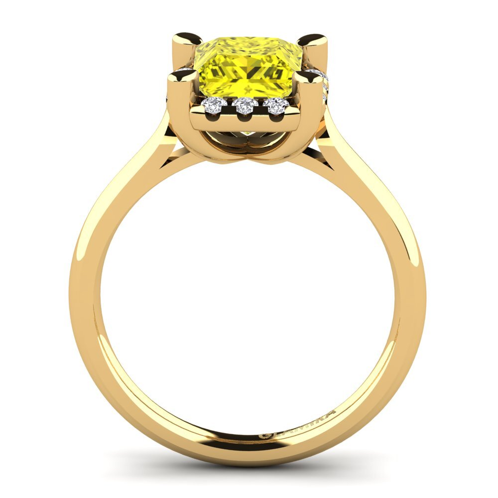 Princess Yellow Diamond Engagement Ring Amay 1.25 crt