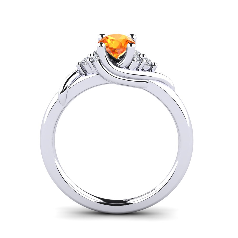 Orange Sapphire Engagement Ring Amaya 0.5 crt