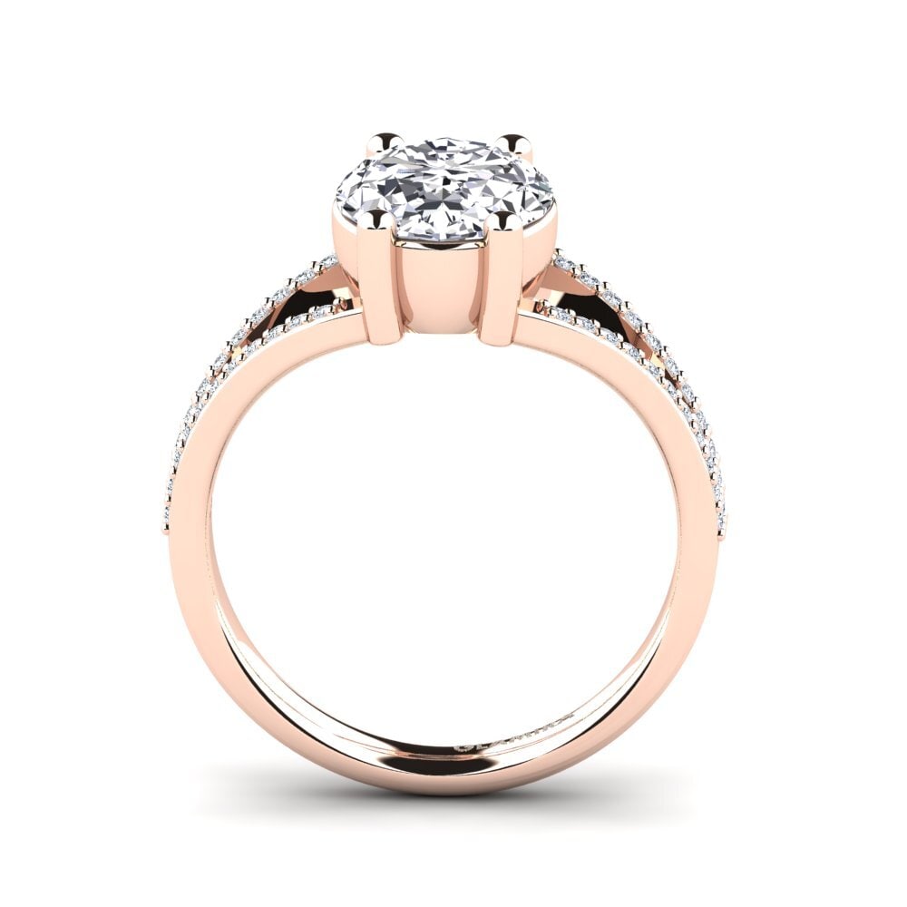 Rotgold 750 Oval Verlobungsringe Amelisa