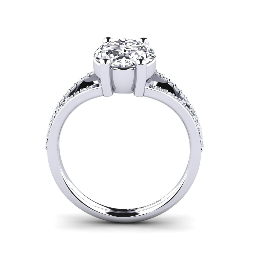 White Silver Engagement Ring Amelisa
