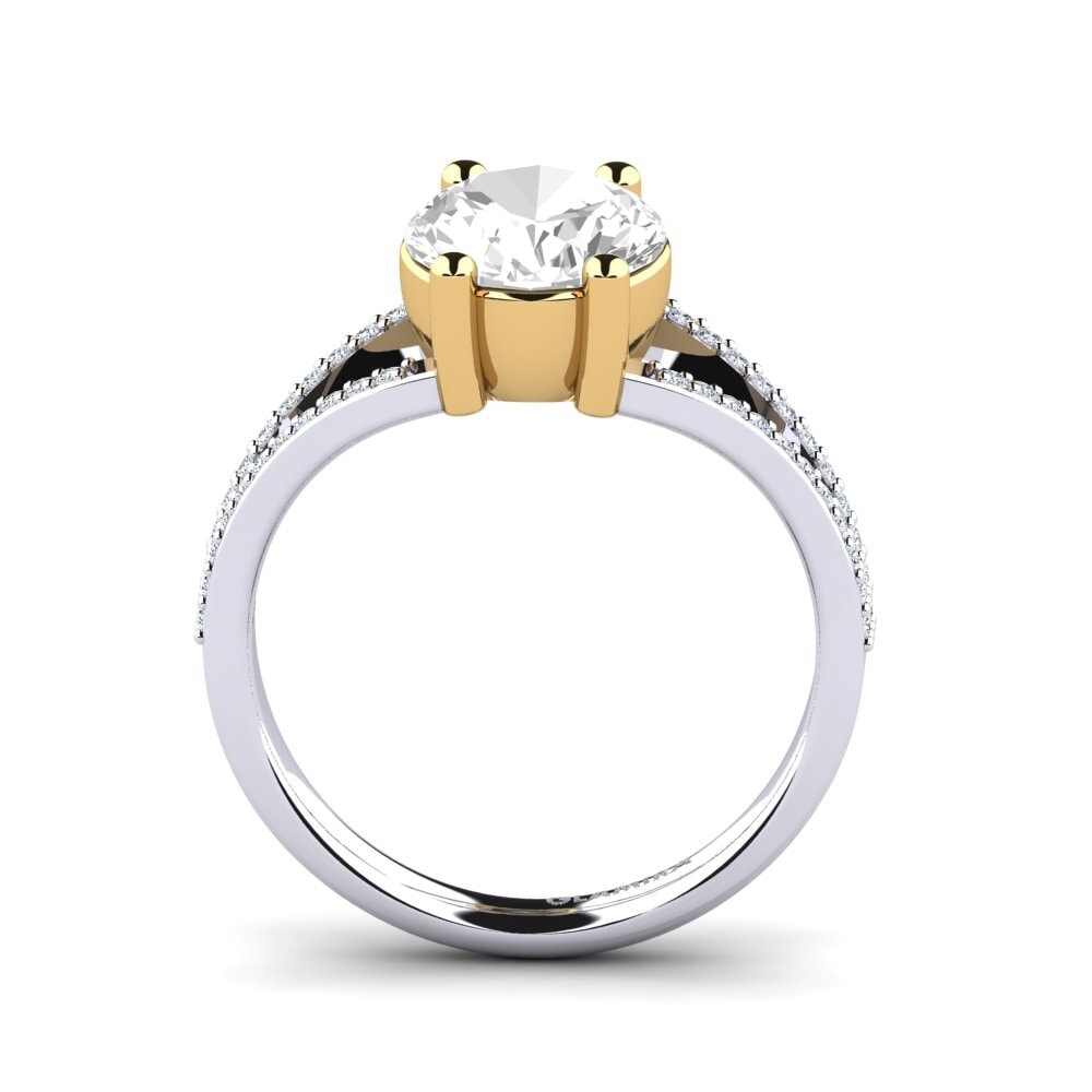 14ct White / Yellow Gold White Topaz Engagement Ring Amelisa